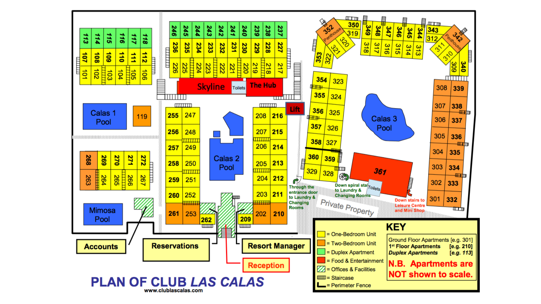 Plan of Club Las Calas